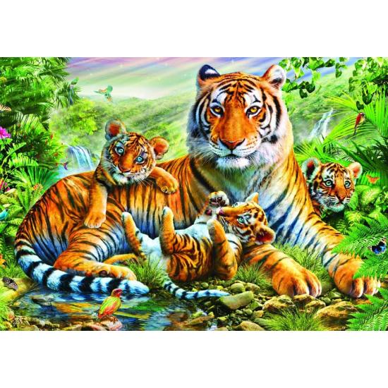 Bluebird Tigerin mit ihren Jungen Puzzle mit 1500 Teilen