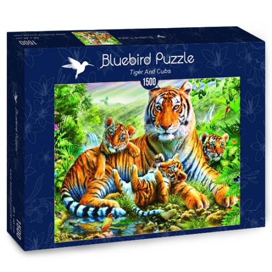 Bluebird Tigerin mit ihren Jungen Puzzle mit 1500 Teilen