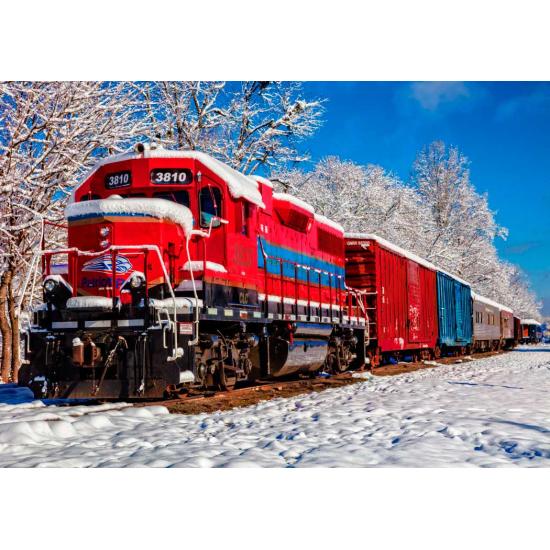 Bluebird Red Train in the Snow Puzzle 1500 Teile