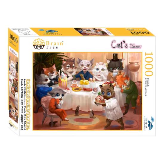 Brain Tree Cat Dinner Puzzle 1000 Teile