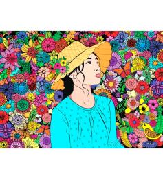 Puzzle Brain Tree Girl unter Blumen 1000 Teile