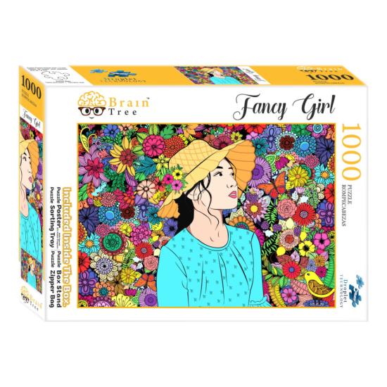 Puzzle Brain Tree Girl unter Blumen 1000 Teile