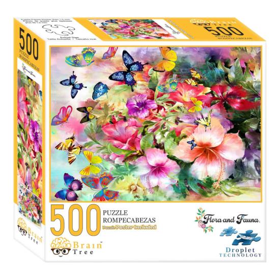 Brain Tree Puzzle Blumen und Schmetterlinge 500 Teile Brain Tree Puzzle Blumen und Schmetterlinge 500 Teile