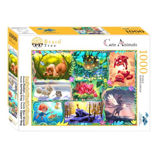 Brain Tree Puzzle Niedliche Tiere 1000 Teile