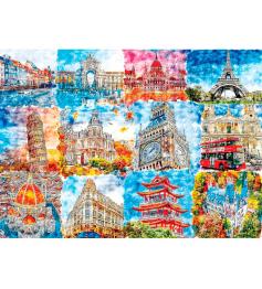 Puzzle Brain Tree Monuments in Farben mit 500 Teilen