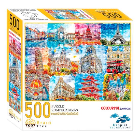 Puzzle Brain Tree Monuments in Farben mit 500 Teilen