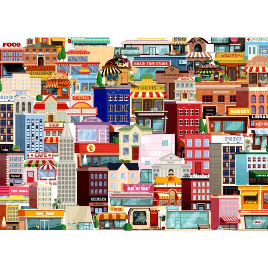 Brain Tree Puzzle Eine bevölkerungsreiche Stadt mit 500 Teilen