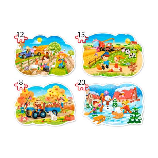 Puzzle Castorland 4x1 Vier Jahreszeiten 8+12+15+20 Teile