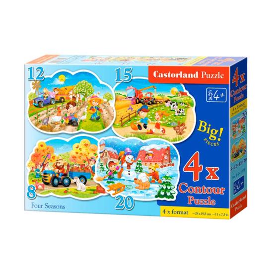 Puzzle Castorland 4x1 Vier Jahreszeiten 8+12+15+20 Teile