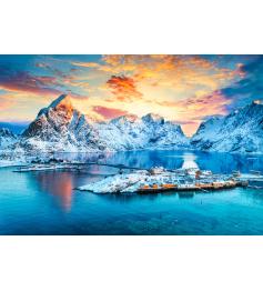 Puzzle Castorland Sunrise On Sakrisoy, Lofoten 1000 Teile