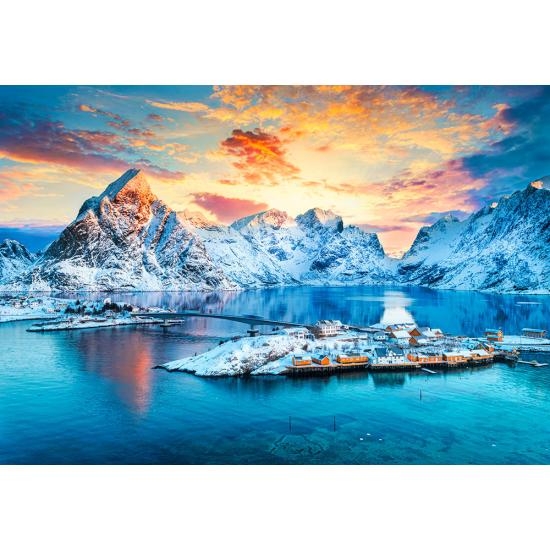Puzzle Castorland Sunrise On Sakrisoy, Lofoten 1000 Teile