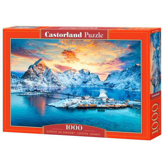 Puzzle Castorland Sunrise On Sakrisoy, Lofoten 1000 Teile