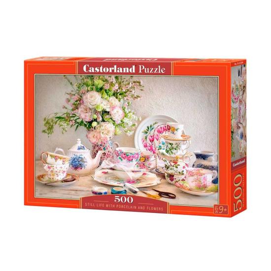 Castorland Stillleben mit Porzellan und Blumen Puzzle 500 Teile
