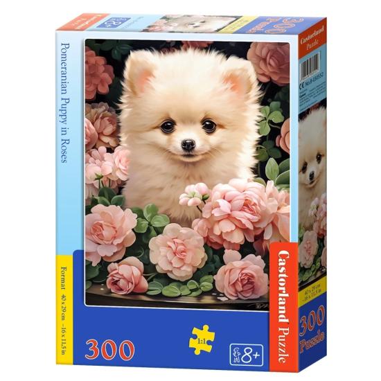 Puzzle Castorland Pommerscher Welpe in Rosen 300 Teile