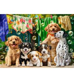 Puzzle Castorland Welpen, Wäsche Und Vogelstreiche 100 Teile