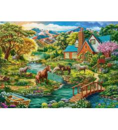 Puzzle Castorland Idyllisches Haus mit Pferden 2000 Teile