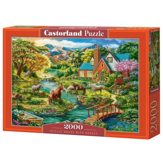 Puzzle Castorland Idyllisches Haus mit Pferden 2000 Teile