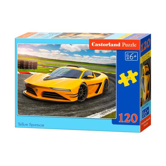 Castorland Gelber Sportwagen-Puzzle mit 120 Teilen Castorland Gelber Sportwagen-Puzzle mit 120 Teilen