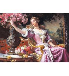 Castorland Dame mit lila Kleid und Blumen Puzzle 3000 Teile