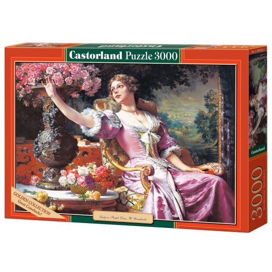 Castorland Dame mit lila Kleid und Blumen Puzzle 3000 Teile