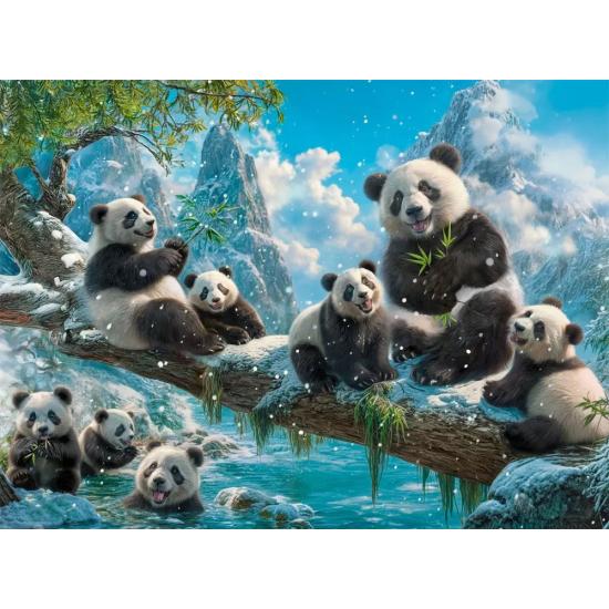 Puzzle Castorland Pandas' Winterspaß 2000 Teile