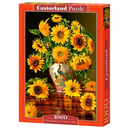 Castorland Sonnenblumen in Vase Pfau Puzzle 1000 Teile