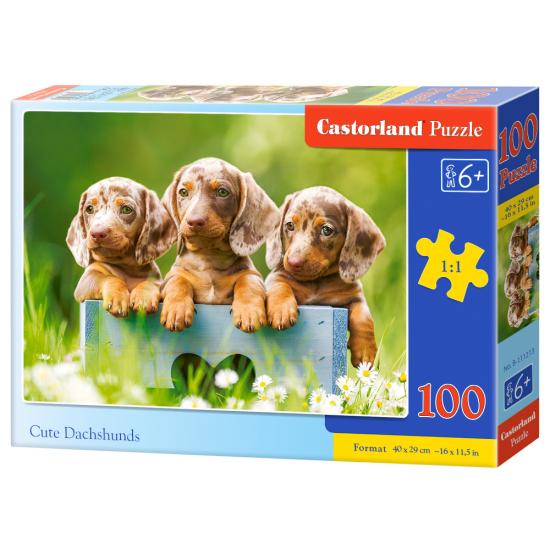 Castorland Niedliches Dackel-Hunde-Puzzle, 100 Teile
