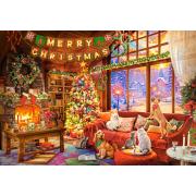 Puzzle Castorland Weihnachtsabend Mit Haustieren 1000 Teile