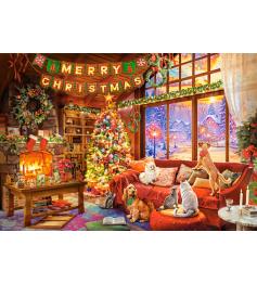 Puzzle Castorland Weihnachtsabend Mit Haustieren 1000 Teile