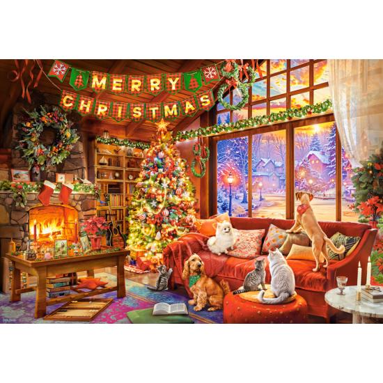 Puzzle Castorland Weihnachtsabend Mit Haustieren 1000 Teile