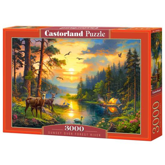 Puzzle Castorland Sonnenuntergang Über Dem Forest River 3000 Tei