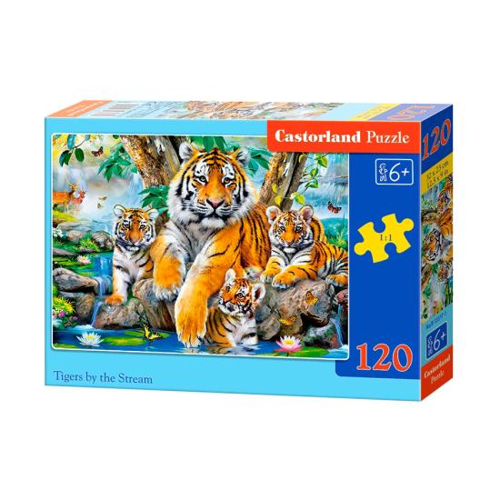 Castorland Puzzle Tiger im Bach 120 Teile