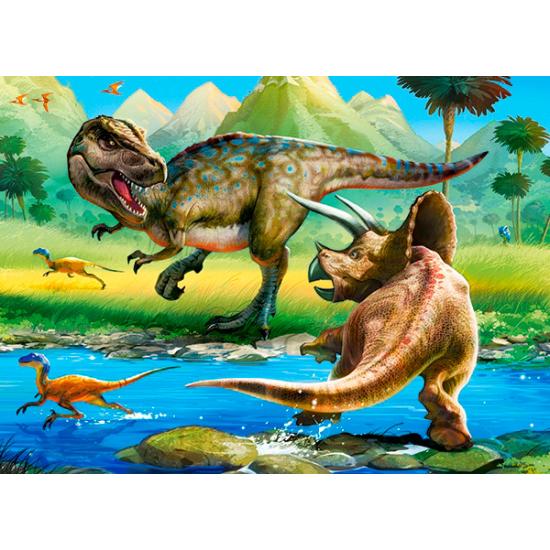 Castorland Tyrannosaurus gegen Triceratops 70-teiliges Puzzle