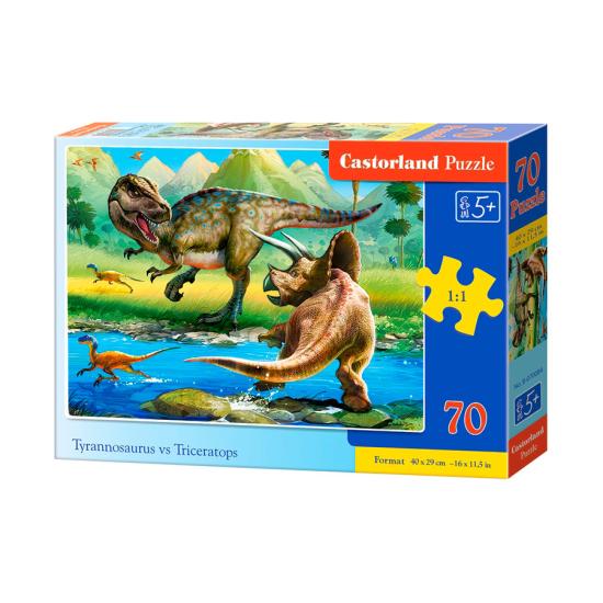 Castorland Tyrannosaurus gegen Triceratops 70-teiliges Puzzle