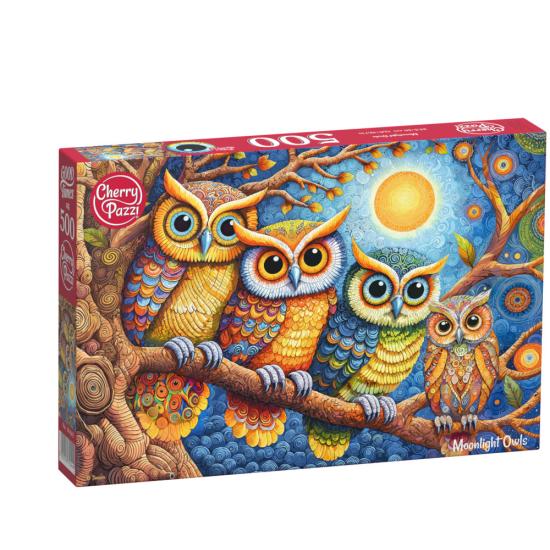 Puzzle Cherry Pazzi Mondschein-Eulen 500 Teile