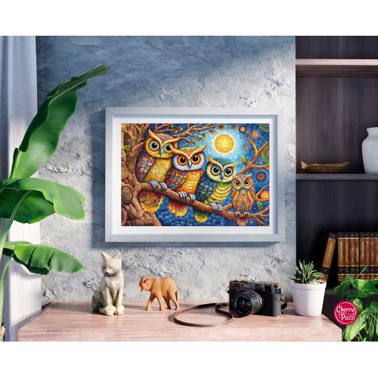 Puzzle Cherry Pazzi Mondschein-Eulen 500 Teile