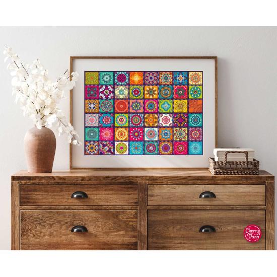 Ornamentales quadratisches Kirschpazzi-Puzzle mit 1000 Teilen