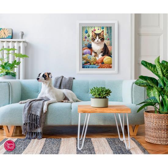 Puzzle Cherry Pazzi„Katze im Strang“, 1000 Teile