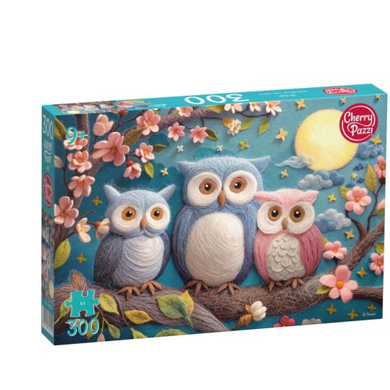 Puzzle Cherry Pazzi Niedliche Woll-Eulen XXL 300 Teile