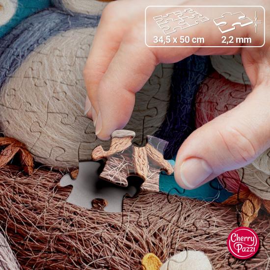 Puzzle Cherry Pazzi Niedliche Woll-Eulen XXL 300 Teile
