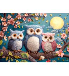 Puzzle Cherry Pazzi Niedliche Woll-Eulen XXL 300 Teile