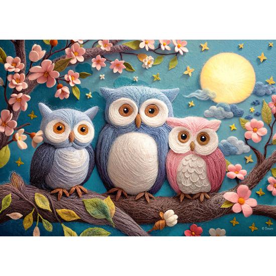 Puzzle Cherry Pazzi Niedliche Woll-Eulen XXL 300 Teile