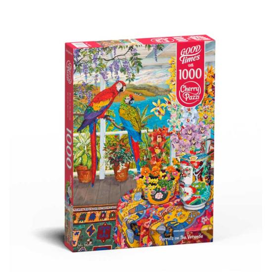 Cherry Pazzi Papageien auf dem Geländer Puzzle 1000 Teile
