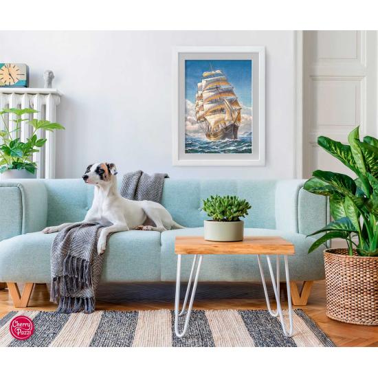 Cherry Pazzi segelt auf dem 1000-teiligen WR Grace-Puzzle