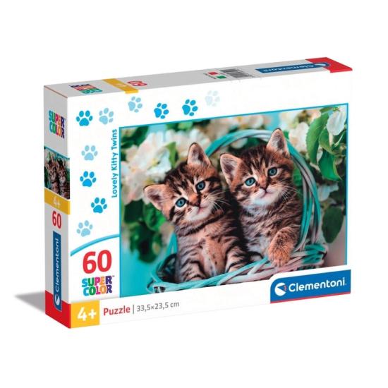 Clementoni Puzzle Hübsche Katzenzwillinge 60 Teile
