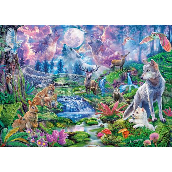 Clementoni Puzzle Wilde Tiere im Mondlicht von 3000