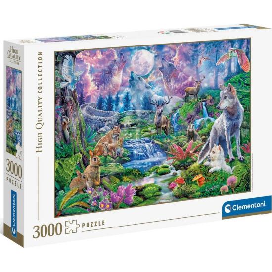 Clementoni Puzzle Wilde Tiere im Mondlicht von 3000