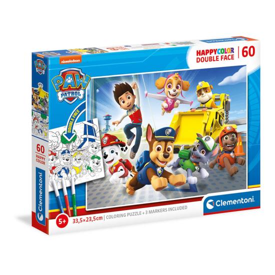 Clementoni Doppelseitiges Paw Patrol Puzzle mit 60 Teilen