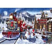 Puzzle Clementoni Bahnhof Mit Schneemännern 500 Teile