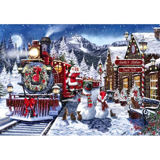 Puzzle Clementoni Bahnhof Mit Schneemännern 500 Teile